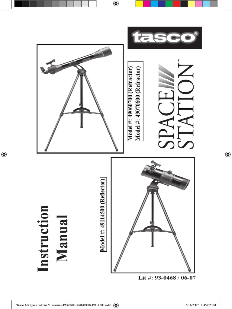 Tasco 49114500 Space Station Telescope PDF PDF Telescope Astronomy