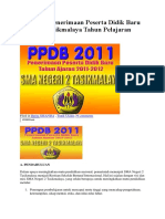 Informasi PPDB SMANDA TASIKMALAYA 2011
