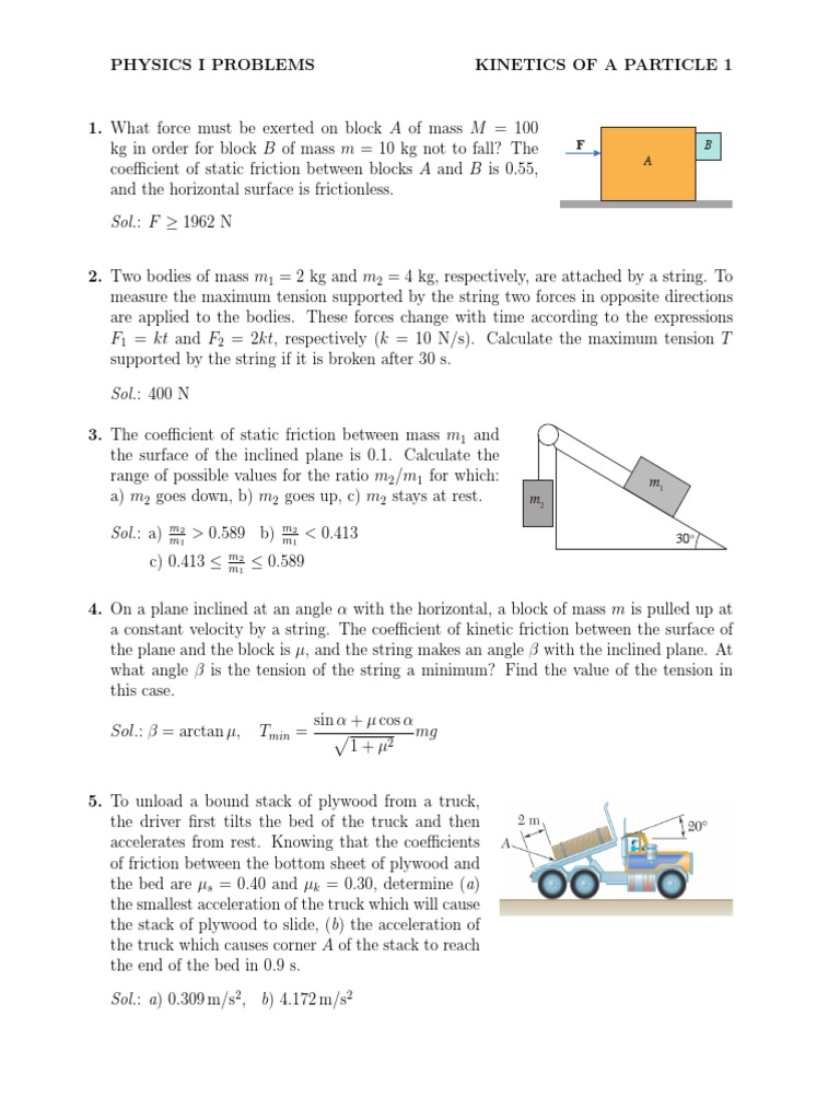 Problems On Dynamics | PDF | Force | Friction
