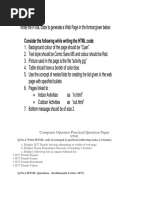 Computer Operator Practical Question Paper: Q.No.1 Write HTML Code in Notepad To Perform Following Tasks. (3 Marks)