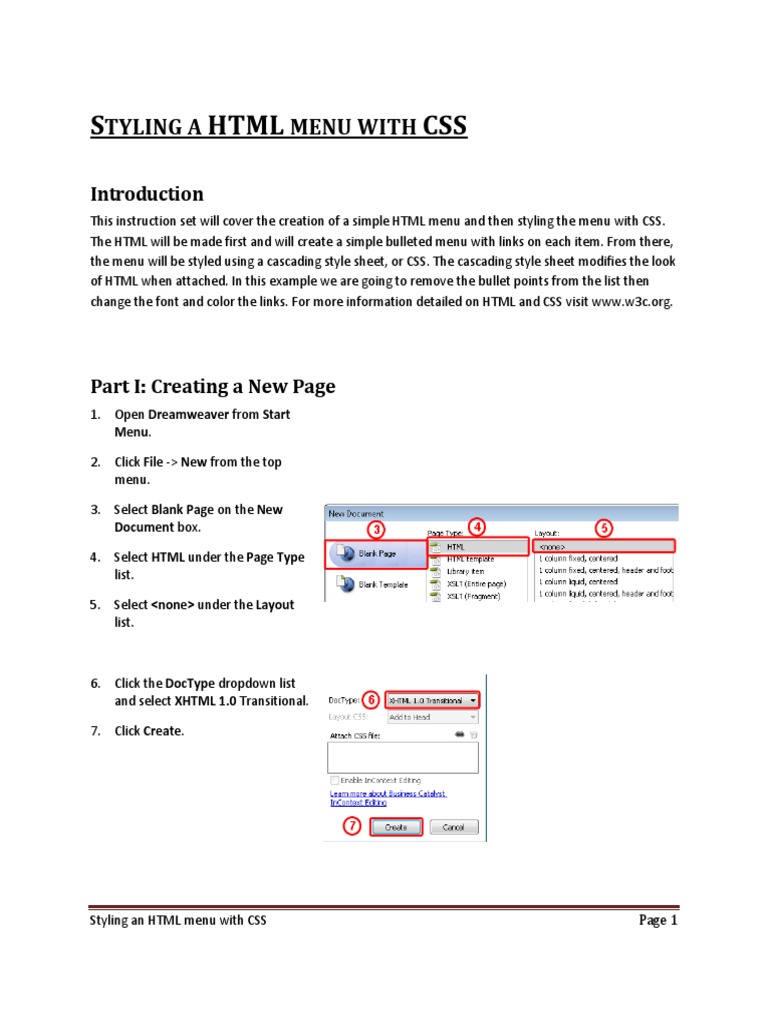 Styling An HTML Menu With CSS | PDF | Cascading Style Sheets | Html
