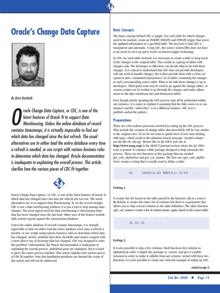 Oracle Change Data Capture Explained | PDF | Oracle Database ...