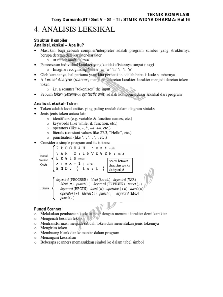 Bab 4 Analisis Leksikal | PDF