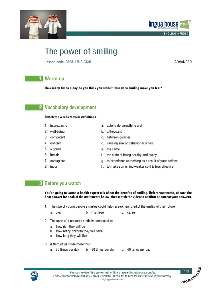 Benefits of Smiling in Learning | PDF | Emergence | Psychology