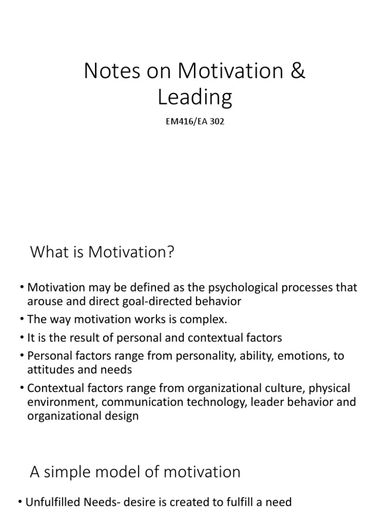 Understanding Motivation in Organizations | PDF | Motivation | Motivational