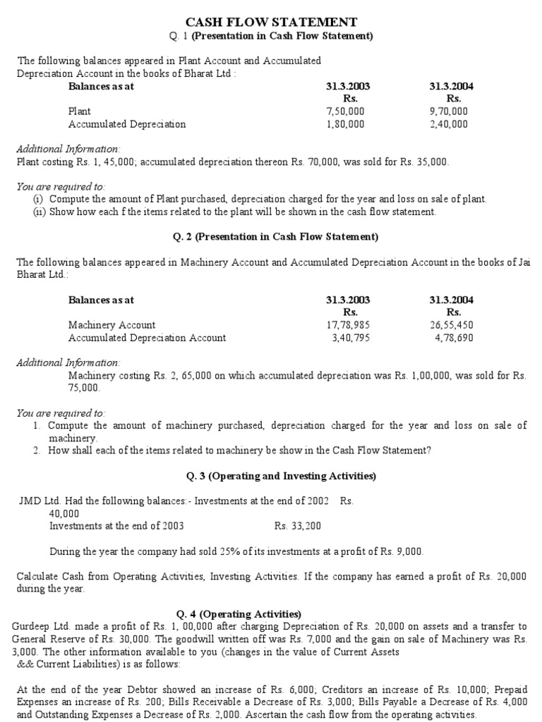 Financial Statements Cash Flow Statement Breakdown