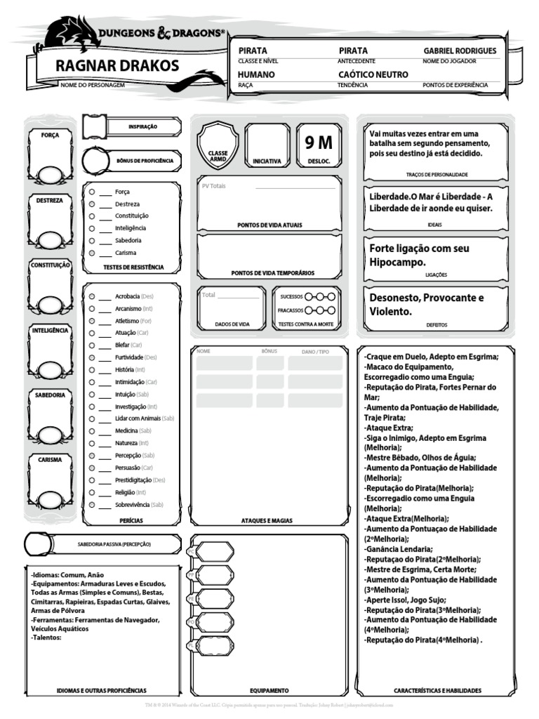 Dungeons&Dados - A ficha do Suplemento do Réquiem para crônica de Felipe  Souza‎ a baixo