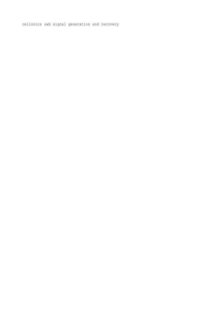 Cellonics Uwb Signal Generation and Recovery | PDF
