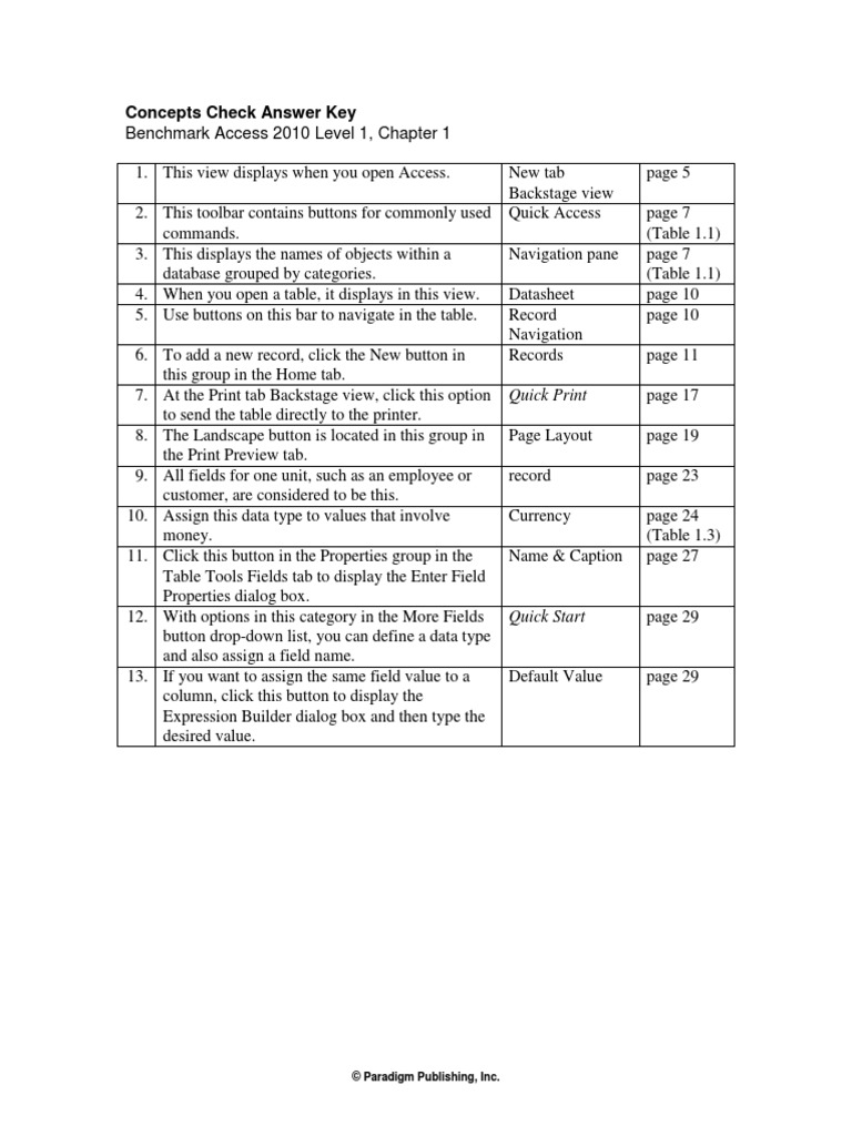 Concepts Check Answer Key: Quick Print | PDF | Finance & Money ...