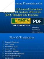 Recruitment of Financial Consultants and Study of Products Offered by HDFC Standard Life Insurance