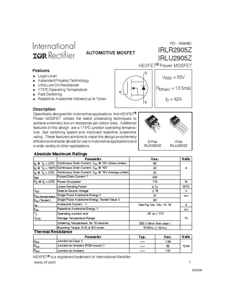 irlr2905z | Field Effect Transistor | Mosfet