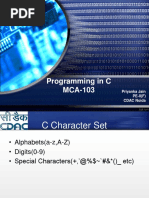 Programming in C MCA-103: Priyanka Jain PE-II (F) CDAC Noida