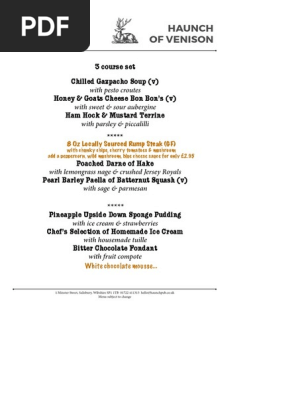 Wedding Menu