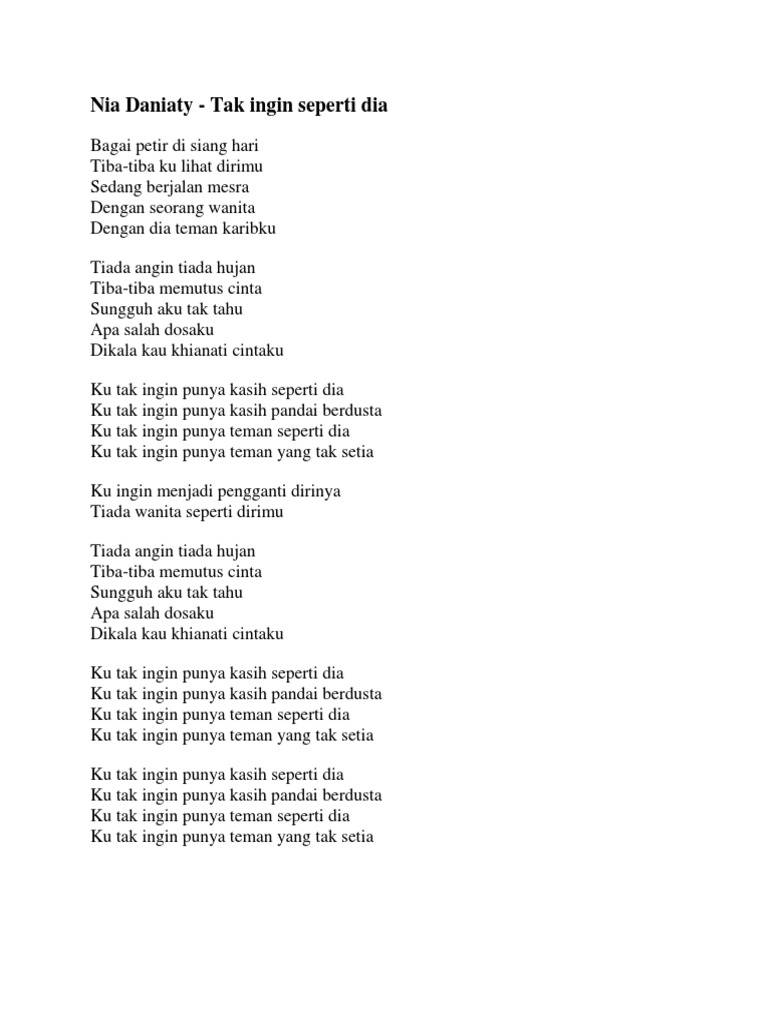 Lirik Lagu Hanya Dirimu Yang Bermain Didalam Khayalku