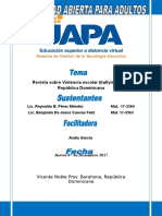 Revista Sobre Violencia Escolar (Bullying) en La República Dominicana