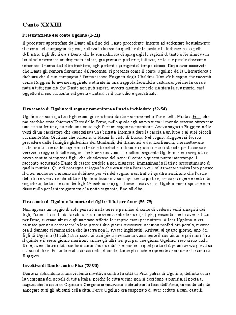 Canto 33 Riassunto