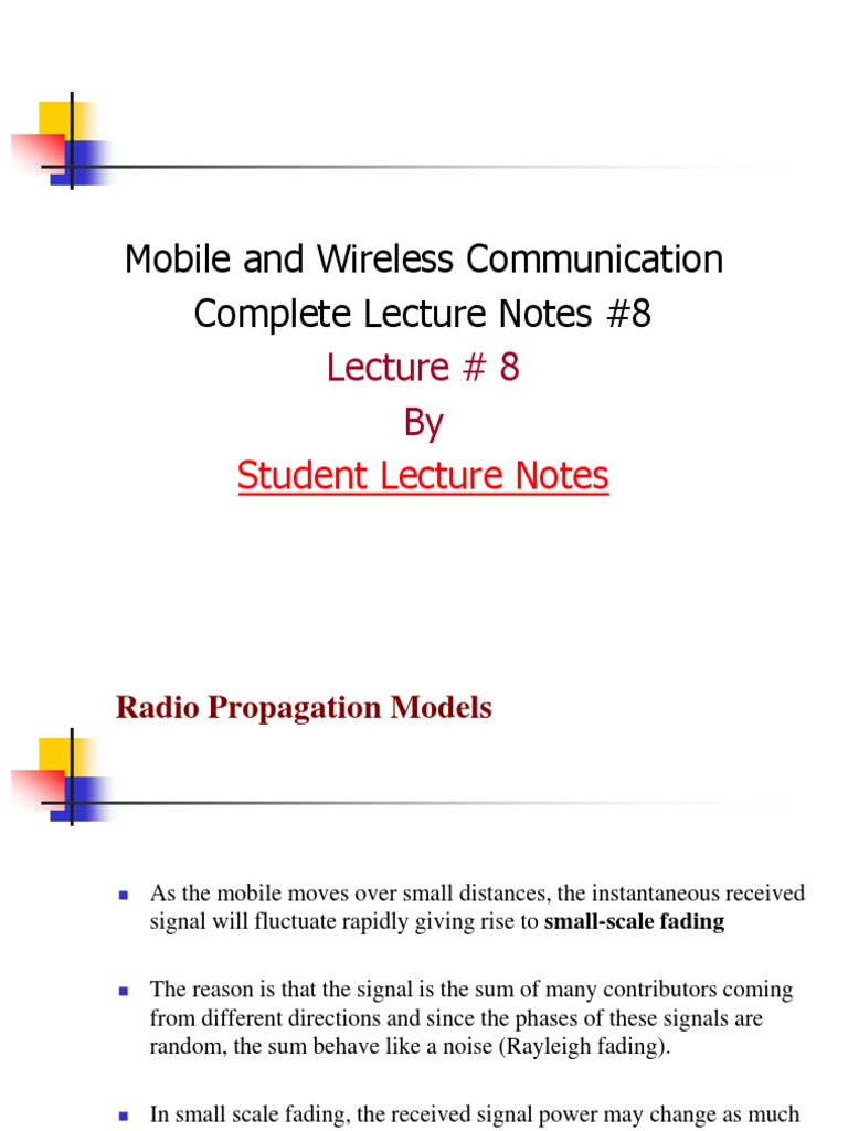 Mobile Communication Lecture Notes | PDF | Mean Squared Error ...