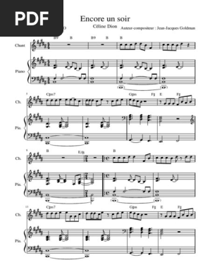 Encore Un Soir Partition Piano