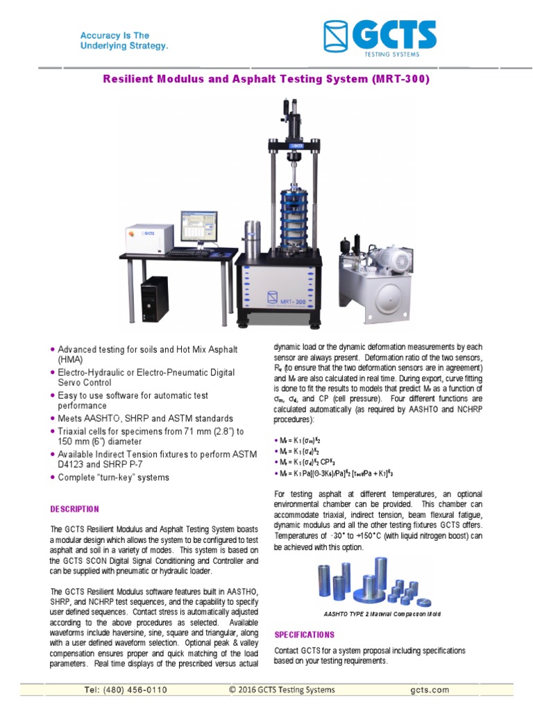 Resilient Modulus and Asphalt Equipment PDF | PDF | Sensor | Structural ...