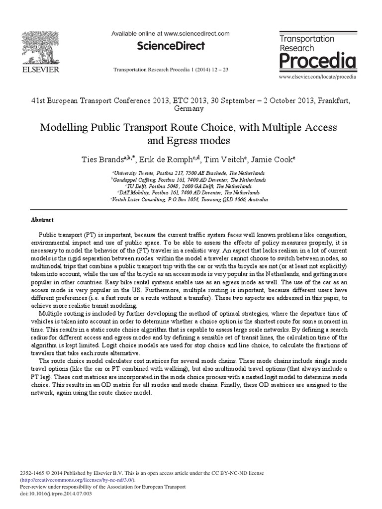 Multi Access Egress | PDF | Public Transport | Matrix (Mathematics)