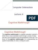 Human Computer Interaction: Cognitive Walkthrough
