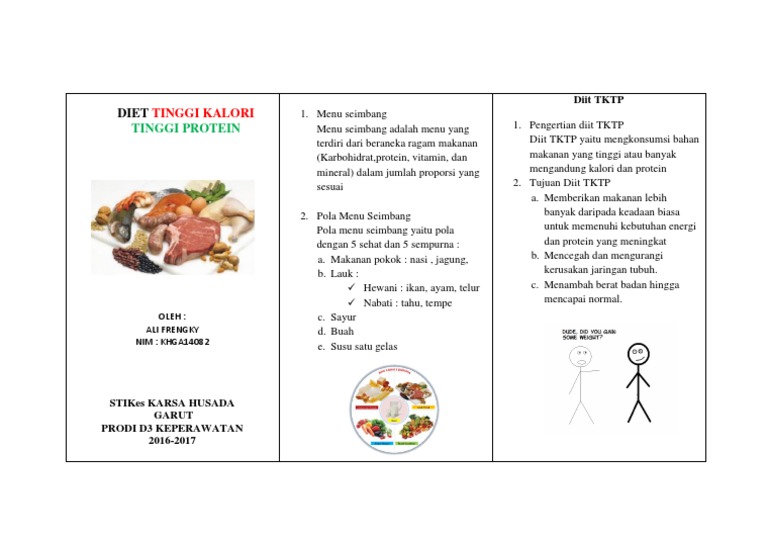 Leaflet Diet Tinggi Energi Tinggi Protein Cara Diet