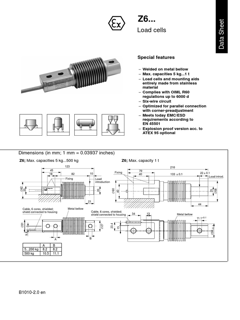 Z6FC3 Load Cell Specifications Guide | PDF | Building Engineering | Nature