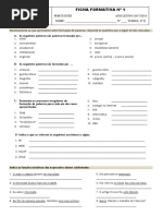 Ficha de gramática - 8º ano