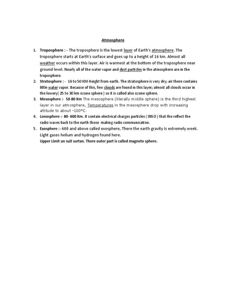 Layers of Earth's Atmosphere Explained | PDF | Social Science