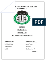 RMLNLU Property Law Doctrine of Lis Pendens