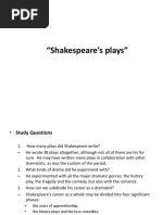 Shakespeares Plays Study Questions