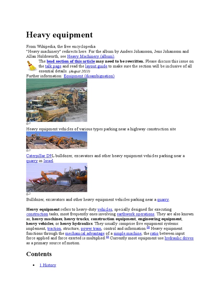 Heavy Equipment PDF Heavy Equipment Construction Equipment