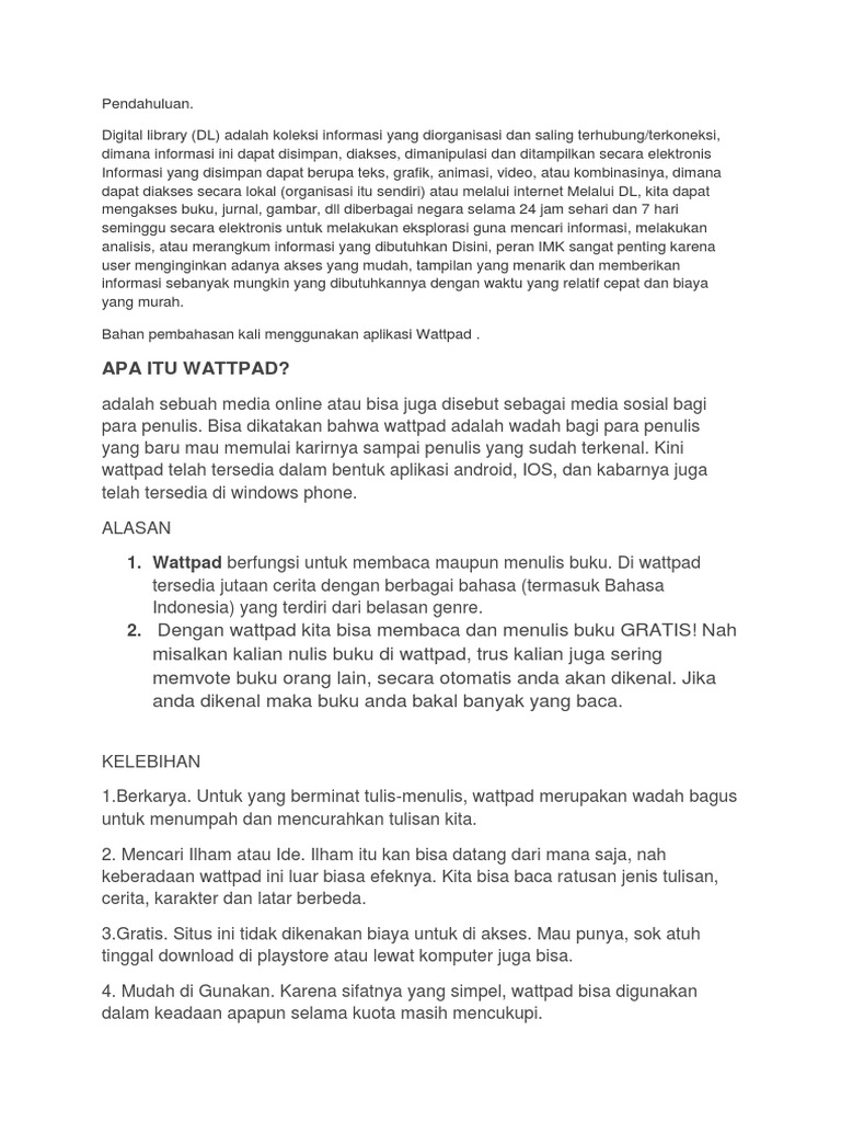 Imk Wattpad | PDF | Ilmu Sosial | Fiksi Umum