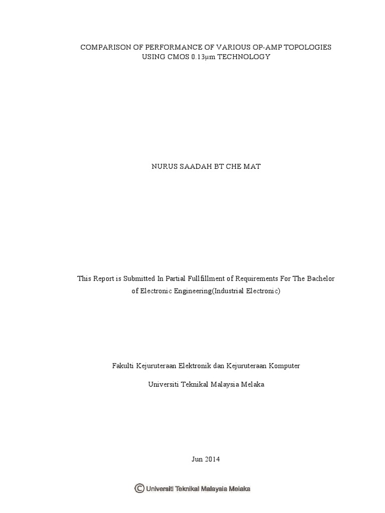 Comparison of Performance of Various OpAmp Topologies Using CMOS 0