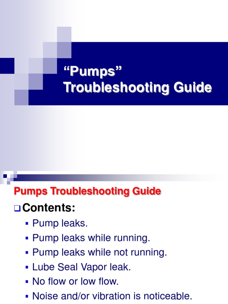 Pump Troubleshooting Guide PDF Leak Pump