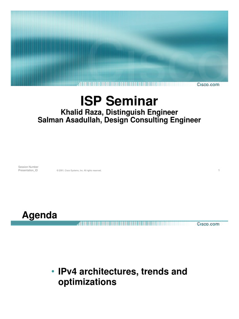 ISP Seminar: Khalid Raza, Distinguish Engineer Salman Asadullah, Design ...