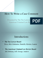 How to Write a Case Comment ppt