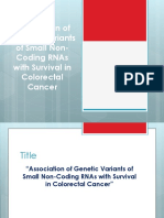 Association of Genetic Variants of Small Non-Coding Rnas With Survival in Colorectal Cancer