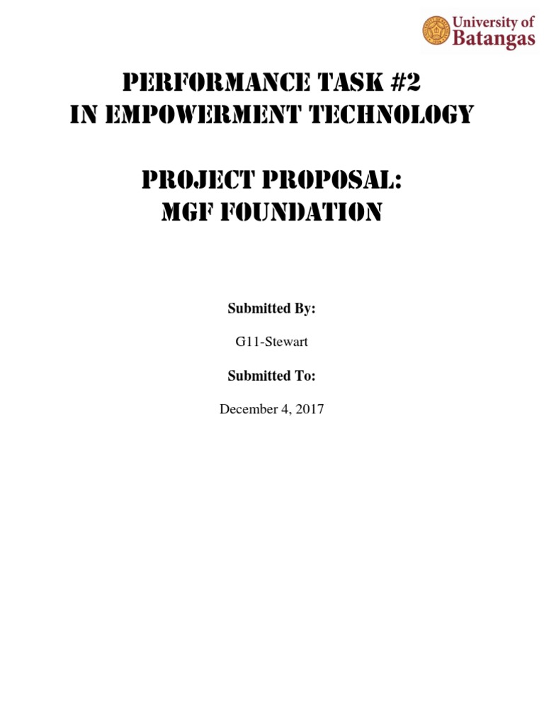 Performance Task #2 in Empowerment Technology Project Proposal: MGF ...