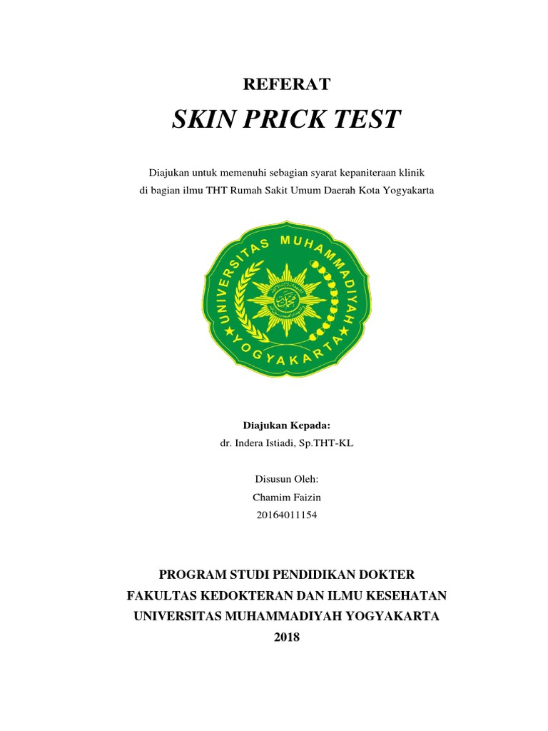 Referat Skin Prick Test | PDF