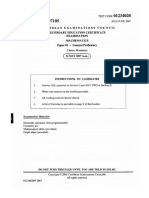 Mathematics Paper May 2007 PDF