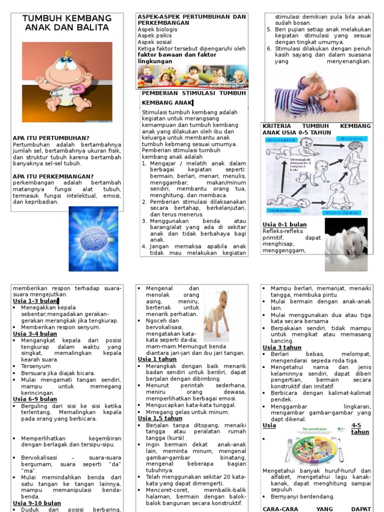 Pertumbuhan Dan Perkembangan Anak Usia 0 5 Tahun - Tentang Tahun