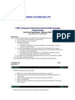 Computer Architecture and Assembly Language Programming - CS401Fall 2004 Final Term Paper