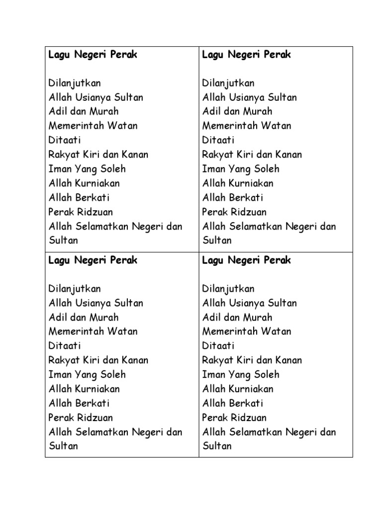 Lagu Negeri Perak Pdf