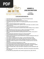 Job Description For A Hotel