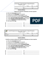 Ficha Formativa 3 - Funções Sintáticas