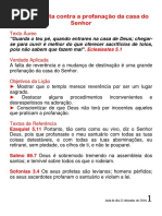   A Luta Contra a Profanação Da Casa Do Senhor
