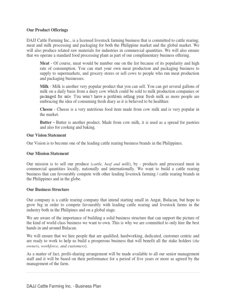 BEEF CATTLE BUSINESS PLAN EXAMPLE PDF FREE DOWNLOAD intelligence overview