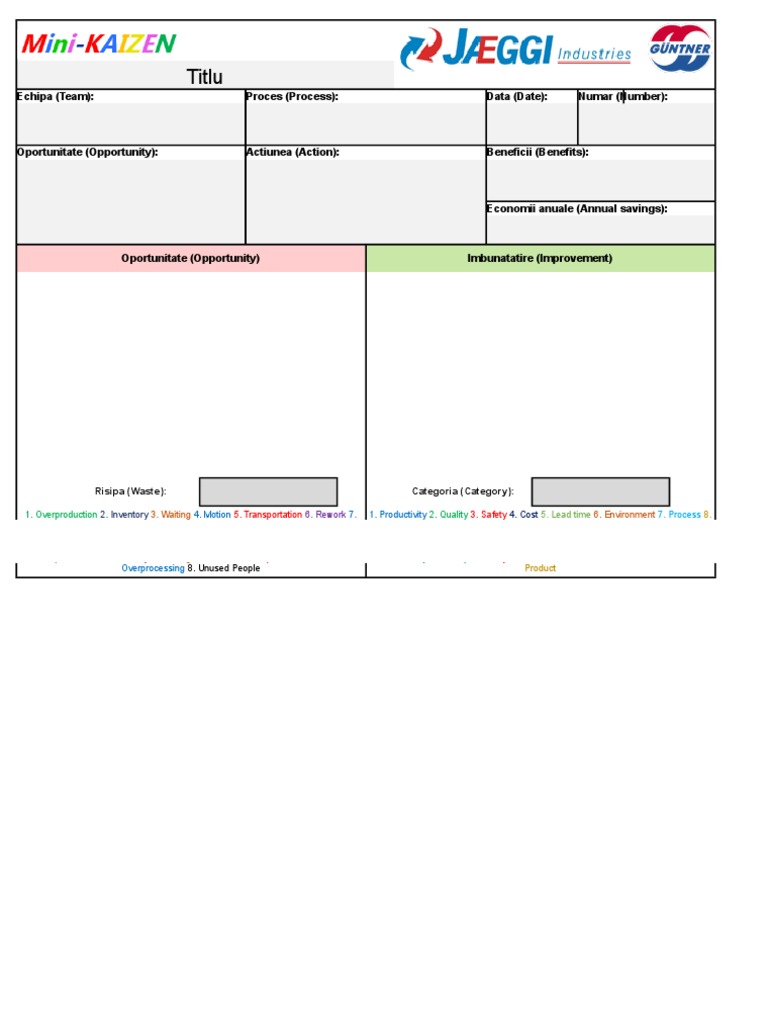 Mini Kaizen: Data Conceptiei | PDF | Technology & Engineering