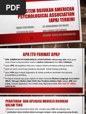 Sistem Rujukan American Psychological Association Apa